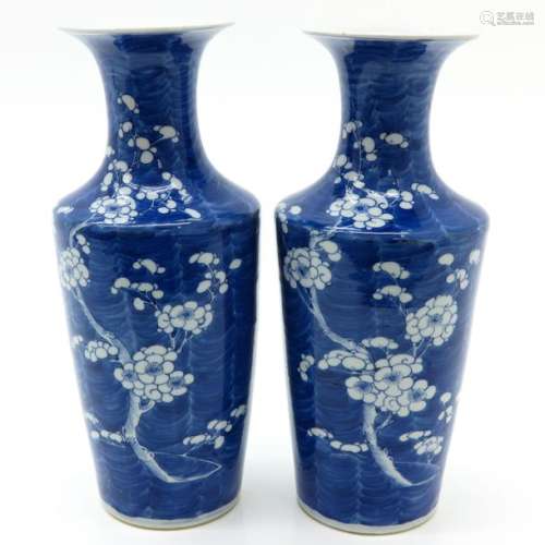 A Pair of Blue and White Vase