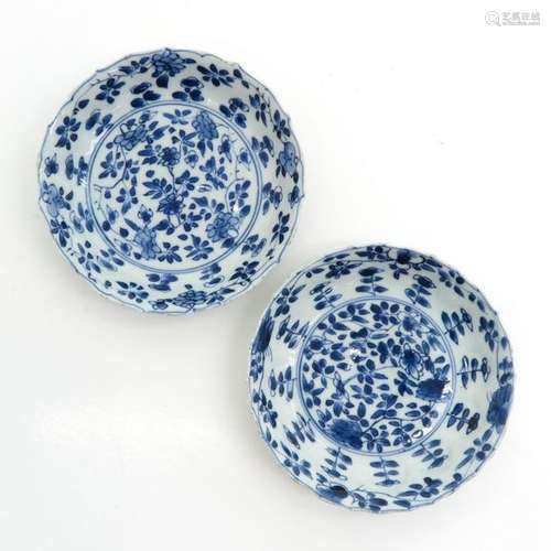 A Pair of Blue and White Plates