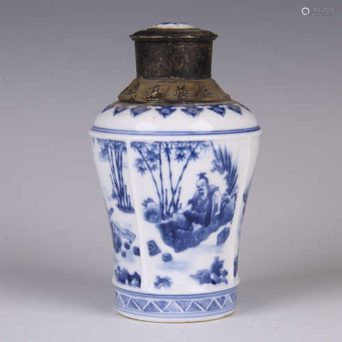 CHINESE PORCELAIN BLUE AND WHITE TEA JAR