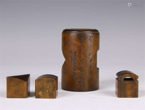 A SET OF FOUR CHINESE BAMBOO SEALS