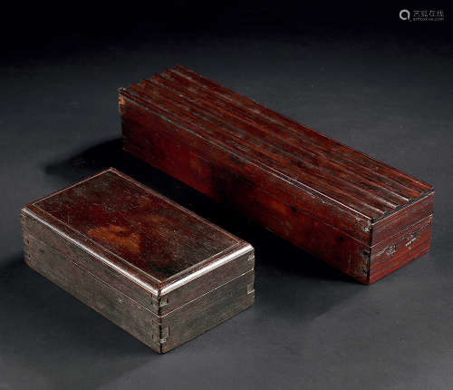 清 红木盒 （一组两件）