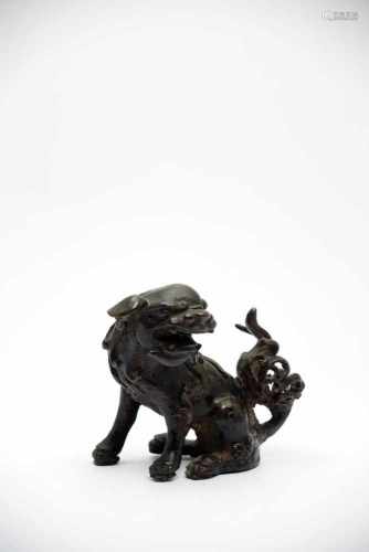 Fu-DogBronzeChina18th ctH: 9 cm Fu-Dogs are often situated at temple entrances as guardian lions.