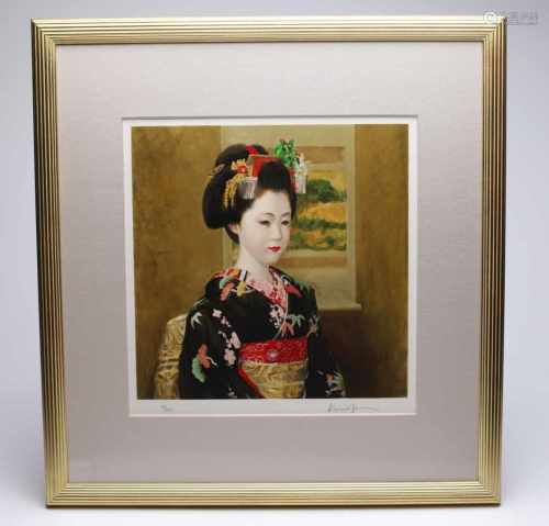 Komatsuzaki Kunio (1931 - 1992)oil on canvas H: 38 cmA maiko is an apprentice geiko (not exactly the