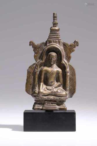 BuddhaBronze,Kashmir or Tibet, 12th century,H: 12 cm
