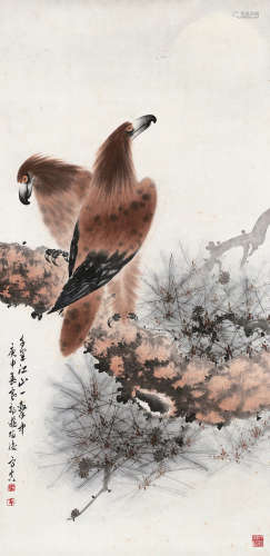 李守真（1909～2002） 千里江山一击中 镜片 设色纸本