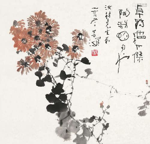 杨善深（1913～2004） 菊 镜片 设色纸本