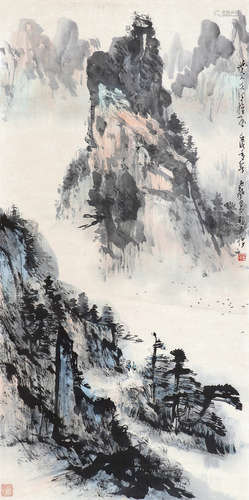 陈子毅（b.1919） 山行图 立轴 设色纸本