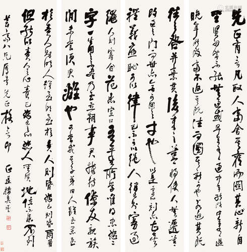 吴云（1811～1883） 行书四屏 立轴 水墨纸本