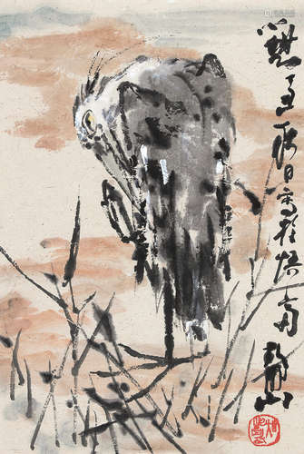 吴静山（b.1943） 小憩 镜片 设色纸本