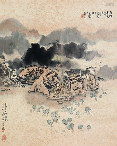 宋玉麟（b.1947） 荷塘暮色 立轴 设色纸本