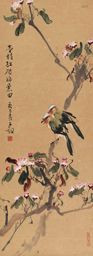 陈子毅（b.1919） 花鸟 立轴 设色纸本