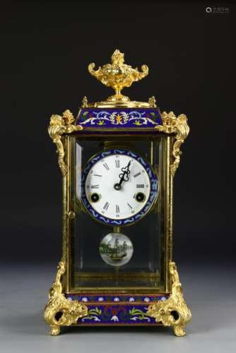 Chinese Gilt and Enameled Clock