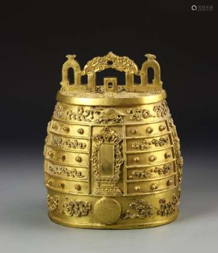Chinese Gilt Bronze Bell