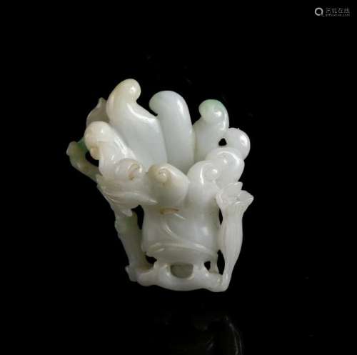 Chinese White Jade Carving of a Finger Citron