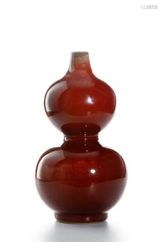 Chinese Red Glazed Gourd Vase