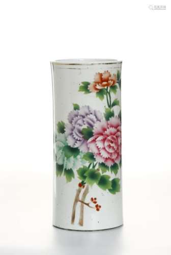 Pair of Chinese Famille Rose Hat Vases
