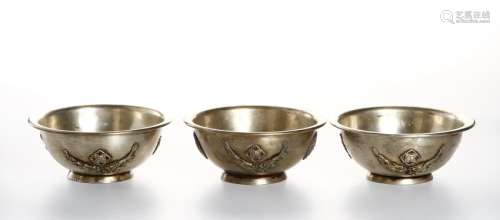 Three Silver Sterling Bowls
