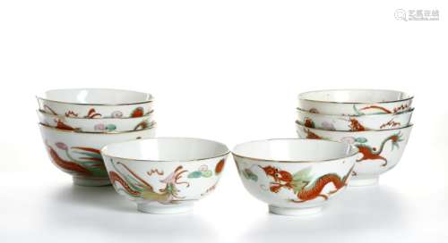 Eight Chinese Famille Rose Bowls