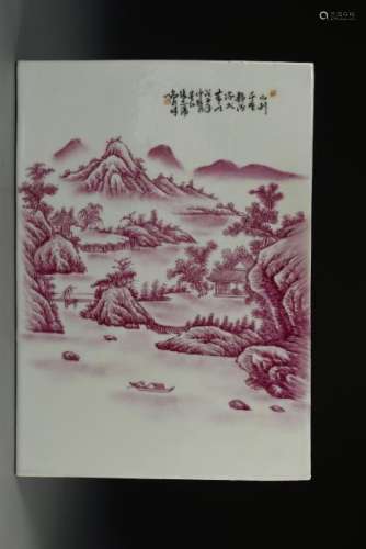 Chinese Famille Rose Signed Plaque
