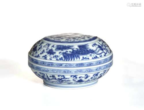 Chinese Blue and White Box and Cover
