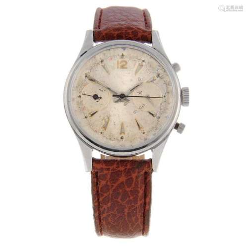 A gentleman's chronograph wrist watch. Stainless steel