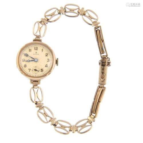 ROLEX - a lady's bracelet watch. 9ct yellow gold case,