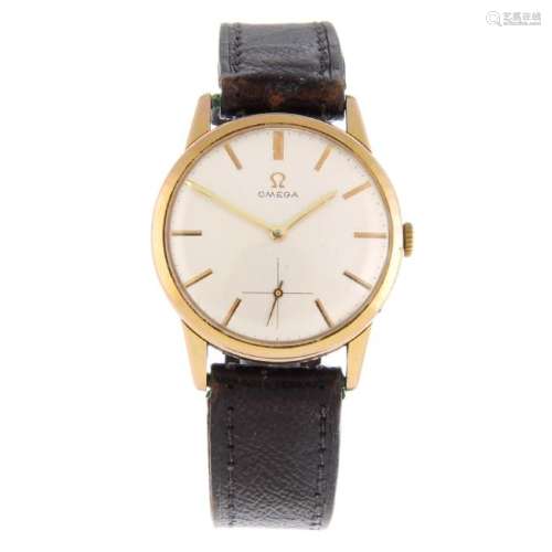 OMEGA - a gentleman's wrist watch. Gold plated case