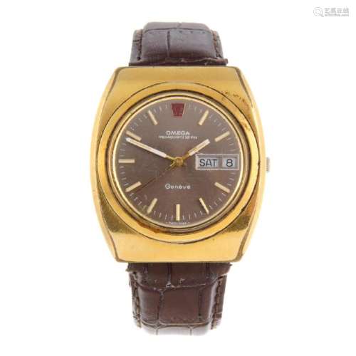 OMEGA - a gentleman's Genève wrist watch. Gold plated