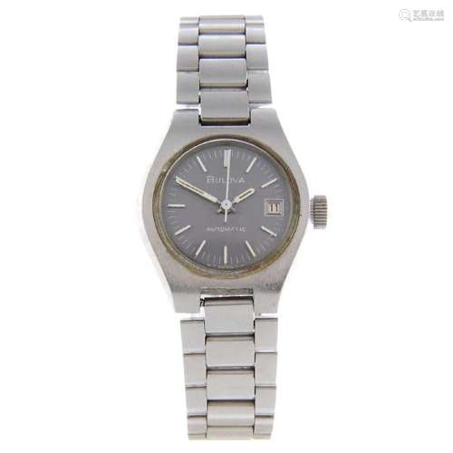 BULOVA - a lady's bracelet watch. Stainless steel case.