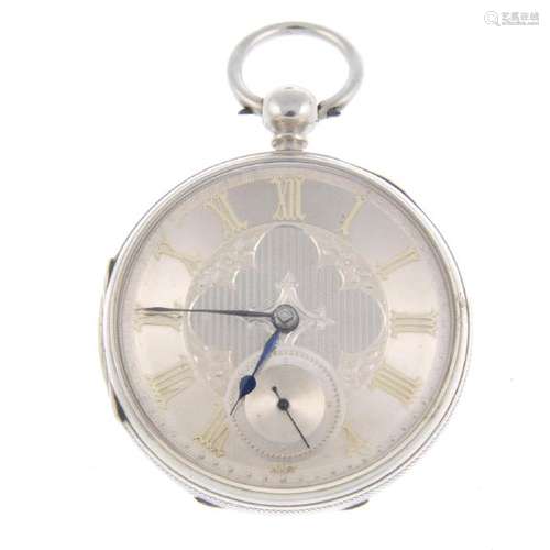 An open face pocket watch by M. & A. Cameron. Silver