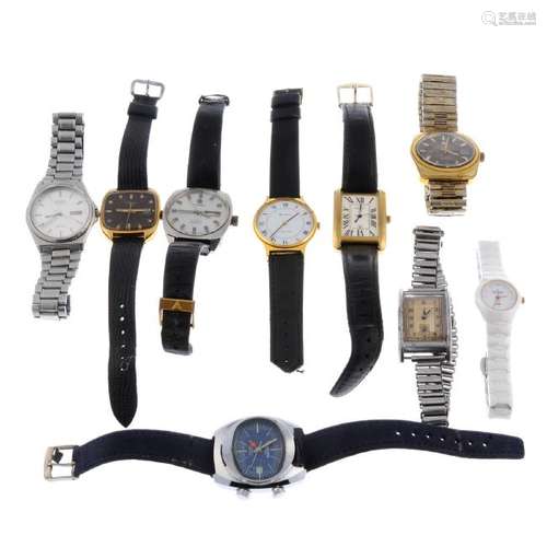 A group of nine assorted watches and an Omega watch