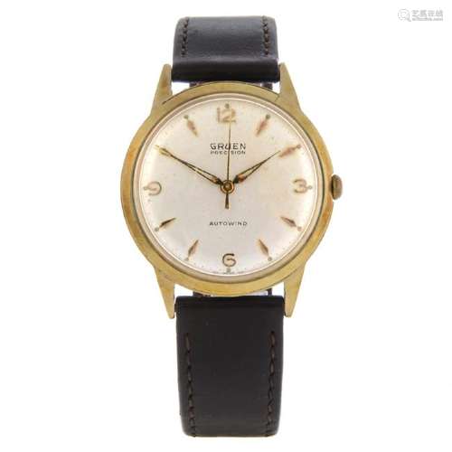 GRUEN - a gentleman's Precision wrist watch. Gold