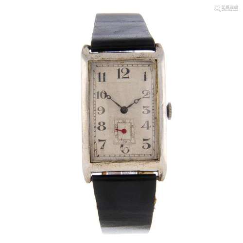 A gentleman's wrist watch. Silver case, import