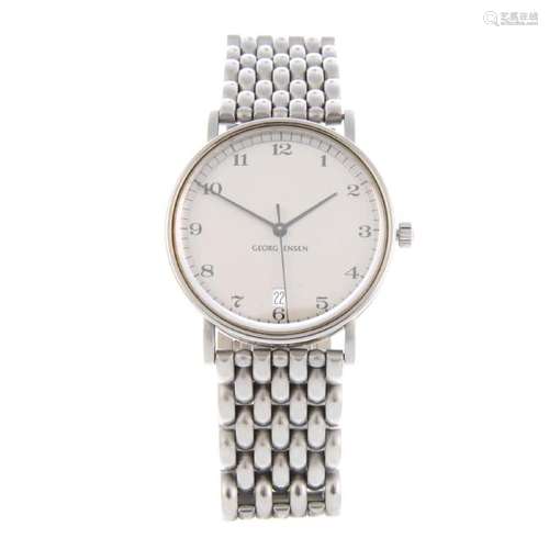 GEORG JENSEN - a gentleman's Bonfils bracelet watch.