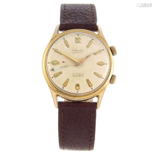 ADMES - a gentleman's alarm wrist watch. Gold plated