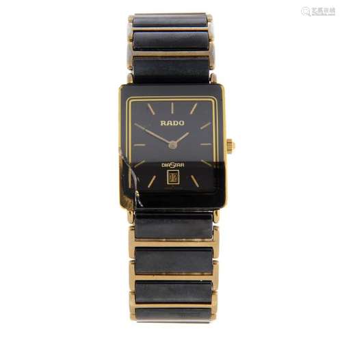 RADO - a mid-size DiaStar bracelet watch. Gold plated