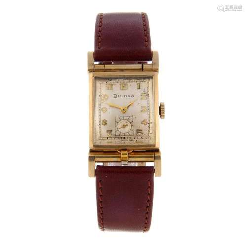 BULOVA - a mid-size wrist watch. Gold plated case.