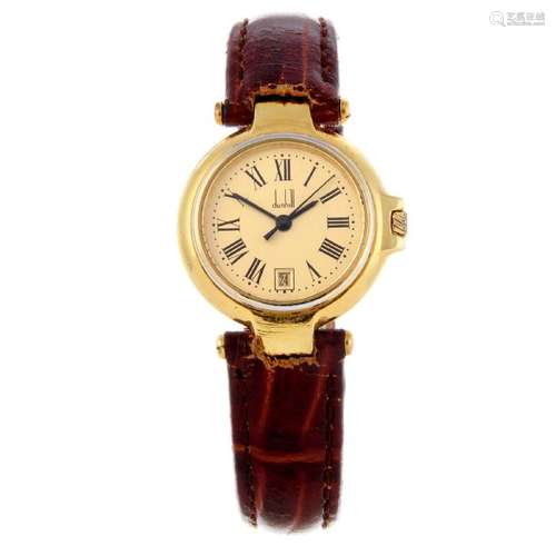 DUNHILL - a lady's Millennium wrist watch. Gold plated