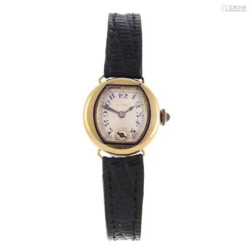 MOVADO - a lady's wrist watch. Yellow metal case,