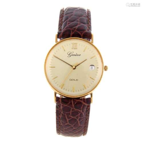 GENÈVE - a mid-size wrist watch. 9ct yellow gold case,