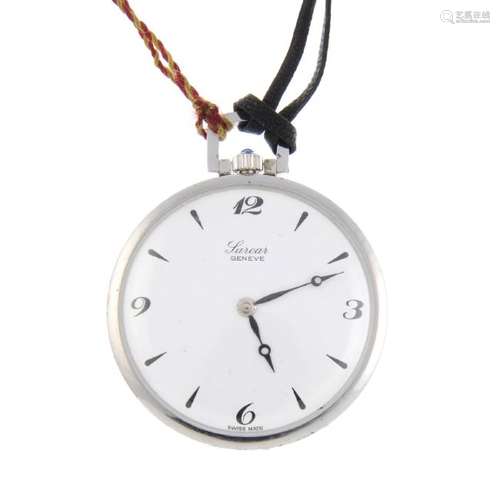 An open face pocket watch by Sarcar. Nickel plated