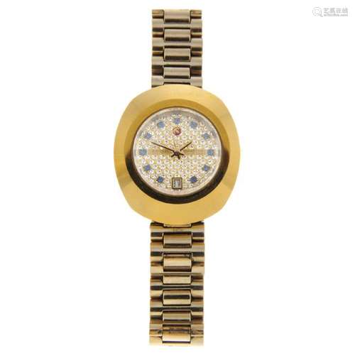 RADO - a lady's DiaStar bracelet watch. Gold plated