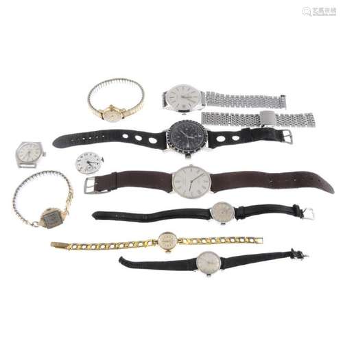 A group of nine assorted watches, to include an example