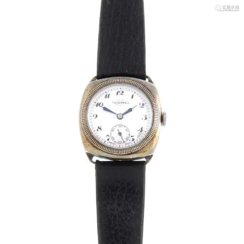 TAVANNES - a gentleman's wrist watch. White metal case.