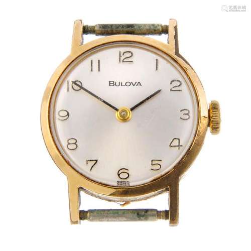 BULOVA - a lady's watch head. Gold plated case with