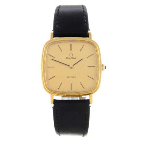 OMEGA - a gentleman's De Ville wrist watch. Gold plated
