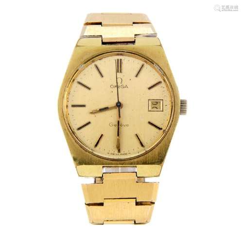 OMEGA - a gentleman's Genève bracelet watch. Gold