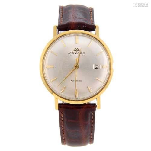 MOVADO - a gentleman's Kingmatic wrist watch. Yellow