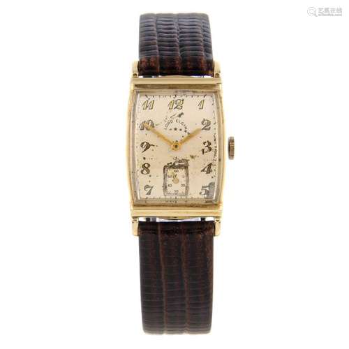 LORD ELGIN - a wrist watch. Gold filled case. Numbered