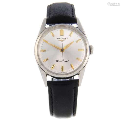 LONGINES - a gentleman's Silver Arrow wrist watch.